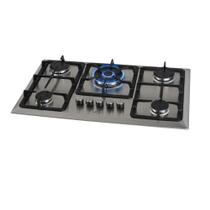 Cooktop à Gás Fischer 5 Bocas com Tripla Chama Grade Ferro Fundidoe Mesa Inox Escovado Bivolt