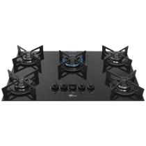 Cooktop a Gás Fischer 5 Bocas Fit Line Tripla Chama Trempe Iron - Bivolt