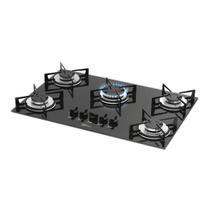 Cooktop a Gás Fischer 5 Bocas Mesa Vidro Preto