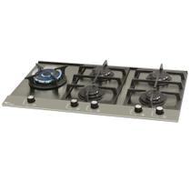 Cooktop à Gás Fischer 5 Bocas Platinium Prime Tripla chama com Mesa de Inox Bivolt