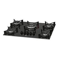 Cooktop a Gás Fischer 5 Bocas Tripla Chama Fit Line Mesa Vidro Bivolt