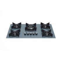 Cooktop a Gás Fischer 5 Bocas Tripla Chama Infinity Trempe de Ferro Fundido 82005 Cor Eiger Bivolt