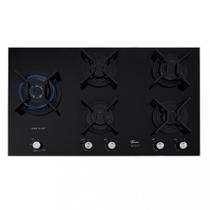 Cooktop a Gás Fischer Infinity Duo 5 Bocas Mesa Vidro Temperado Preto Bivolt Cooktop a Gás Fischer Infinity Duo 5 Bocas Mesa Vidro Temperado Preto Bivolt