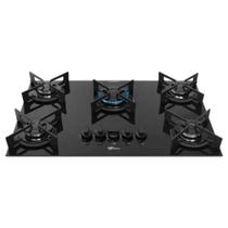 Cooktop a Gás Fit Line Iron 5 Bocas Superautomático Mesa de Vidro Fischer