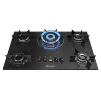 Cooktop a Gás Mueller MCG5BC 5B Mesa de Vidro Tripla Chama Bivolt-PTO
