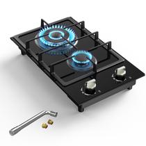 Cooktop a Gás Nafewin 2 Queimadores - Tampo de Vidro Temperado 30cm