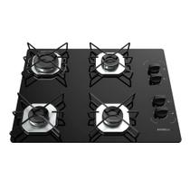 Cooktop a Gás Nardelli Ori 4 Bocas Vidro Temperado Preto Bivolt Cooktop a Gás Nardelli Ori 4 Bocas Vidro Temperado Preto Bivolt