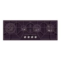 Cooktop à Gás Slim Glass Full 4GG B 100 Semiprofissional com Acendimento Superautomático 4 Queimadores Tramontina
