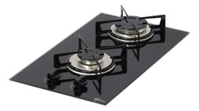Cooktop A Gas Vidro 2 Bocas 30x51cm Bivolt Pro Cook Fischer Preto
