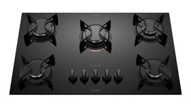 Cooktop atlas 5 bocas vidro preto a gas utop bivolt Cooktop atlas 5 bocas vidro preto a gas utop bivolt