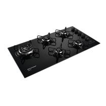 Cooktop BRASTEMP 5 Bocas Vidro Preto Bivolt Ref.: BDT85AEUNA