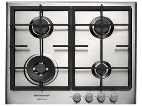 Cooktop Brastemp a Gás 4 Bocas Gourmand 60cm Inox BDK60DRBNA Cooktop Brastemp a Gás 4 Bocas Gourmand 60cm Inox BDK60DRBNA