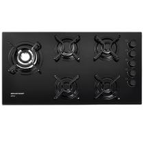 Cooktop brastemp gas mesa vidro preto 5 bocas tripla chama 5b fc bdd85aeuna