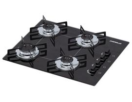 Cooktop chamalux 4 bocas ultra chama preto gas natural trempe chapa