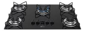 Cooktop De Embutir 5 Bocas Fit Line Gás Chama Rápida Fischer Preto BIVOLT Cooktop De Embutir 5 Bocas Fit Line Gás Chama Rápida Fischer Preto BIVOLT