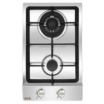 Cooktop Dominó a Gás 2 Bocas EOS Chama Tripla Inox ECG02 Bivolt