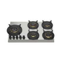 Cooktop elettromec a gas em aço inox de revestimento 5 bocas 90cm 220v ckg-5q-90-sr-2tla