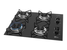 Cooktop Fischer 4 Bocas Fit Line Gás Mesa Vidro Preto - Trempe Aramado
