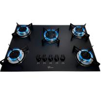 Cooktop Fischer 5 Bocas a Gás Vidro Temperado Bivolt Acendimento Superautomático Trempe Esmaltada Cooktop Fischer 5 Bocas a Gás Vidro Temperado Bivolt Acendimento Superautomático Trempe Esmaltada