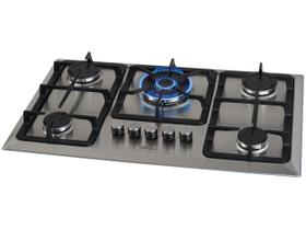 Cooktop Fischer 5Q Tc Gas Mesa Inox Bivolt