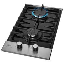 Cooktop Fischer Platinium 2 Queimadores A Gás GII Trempe Ferro Fundido Vidro Preto Bivolt 3379592120 Cooktop Fischer Platinium 2 Queimadores A Gás GII Trempe Ferro Fundido Vidro Preto Bivolt 3379592120