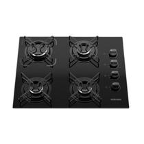 Cooktop Fogão 4 Bocas à Gás Itatiaia Essencial Vidro Preto Bivolt 127/220V