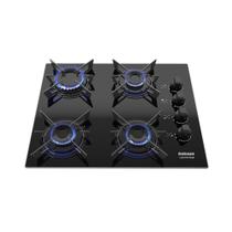 Cooktop Fogão 4 Bocas Itatiaia Electra Plus Preto Bivolt Vidro Temperado Acendimento Automático Design Moderno
