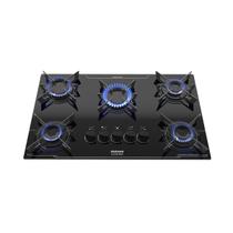 Cooktop Fogão 5 Bocas à Gás Itatiaia Electra Plus Preto Bivolt, Vidro Temperado, Acendimento Automático, Design Moderno