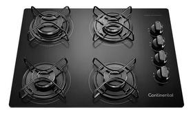 Cooktop Fogão A Gás 55x42cm 4 Bocas Vidro Bivolt Continental