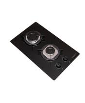 Cooktop Fogatti Mesa de Vidro Preto Flange Inox Bivolt 2 Bocas