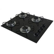 Cooktop Gás 4 Bocas Ultra Chama 127v 220v Preto acendimento automatico - Chamalar