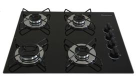 Cooktop Gás 4 Bocas Ultra Chama 127v 220v Preto Bivolt acendimento automatico - Chamalar