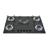 Cooktop Gás 5 Bocas Chama Tripla 127v 220v Preto Acendimento Automatico - CHAMALAR