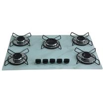 Cooktop Gás 5 Bocas Ultra Chama 127v 220v Bivolt Marmorizado