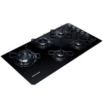 Cooktop gas mesa vidro preto 5b fc