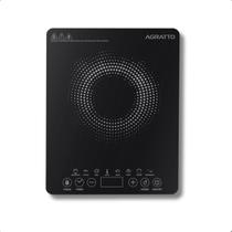 Cooktop Indução 1 Boca Elétrico Portátil Trava De Segurança Cor Preto Chapa Antiaderente Agratto