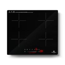 Cooktop Indução 4 Bocas PandaPlus 7000W Turbo Preto 220V Vitrocerâmico Touch Embutir Trava Segurança Premium