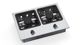 Cooktop Industrial 2 Bocas Em Inox Queimador Simples 27x27