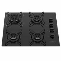 Cooktop Itatiaia Essencial 4 Bocas a Gas Vidro Temperado Preto Bivolt