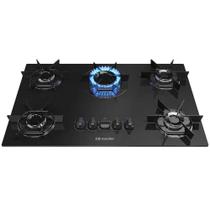 Cooktop Mueller 5 Bocas a Gás com Queimador Ultra Chama MCG5BB Bivolt Mesa Vidro Temperado Cooktop Mueller 5 Bocas a Gás com Queimador Ultra Chama MCG5BB Bivolt Mesa Vidro Temperado