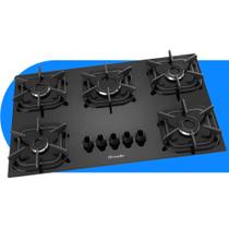 Cooktop Mueller 5 Bocas com Queimador Ultra Chama Preto Bivolt