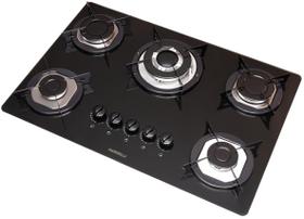 Cooktop Nardelli 5 Bocas Mesa Vidro tripla chama Preto Automático