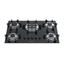 Cooktop sognare 5 q tripla chama preto gas glp