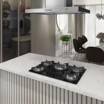 Cooktop Terim Safe Ferro Fundido 5 Bocas Tripla Chama GLP Preto Bivolt