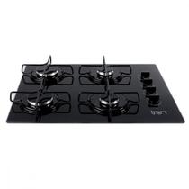 Cooktop Vidro a Gás 4 Bocas 60x46 Bivolt Preto Tron