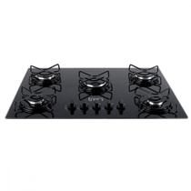 Cooktop Vidro A Gás 5 Bocas 75x52cm Bivolt Tron