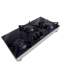 Cooktop WIN 3 Bocas de Sobrepor Preto Acend. Manual