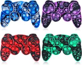 Cool Pop Game Controller Fidget Poppers Push Fidget Pop Toys, pacote barato Rainbow Push Bubble Fidget Sensory Popper, Fidget Pop Toy Boys para alívio do estresse (pacote com 4 (GameController) Novo)