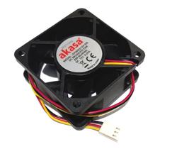 Cooler 12V 60x60x25 Bucha 0.23A - 4500RPM - 23.5 CFM - Akasa 3 Fios com Conector Cooler 12V 60x60x25 Bucha 0.23A - 4500RPM - 23.5 CFM - Akasa 3 Fios com Conector