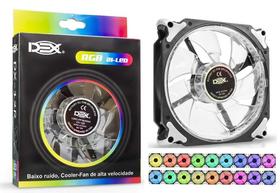 Cooler 18 cores rgb fan 120x120 baixo ruído 21 leds dx-12r